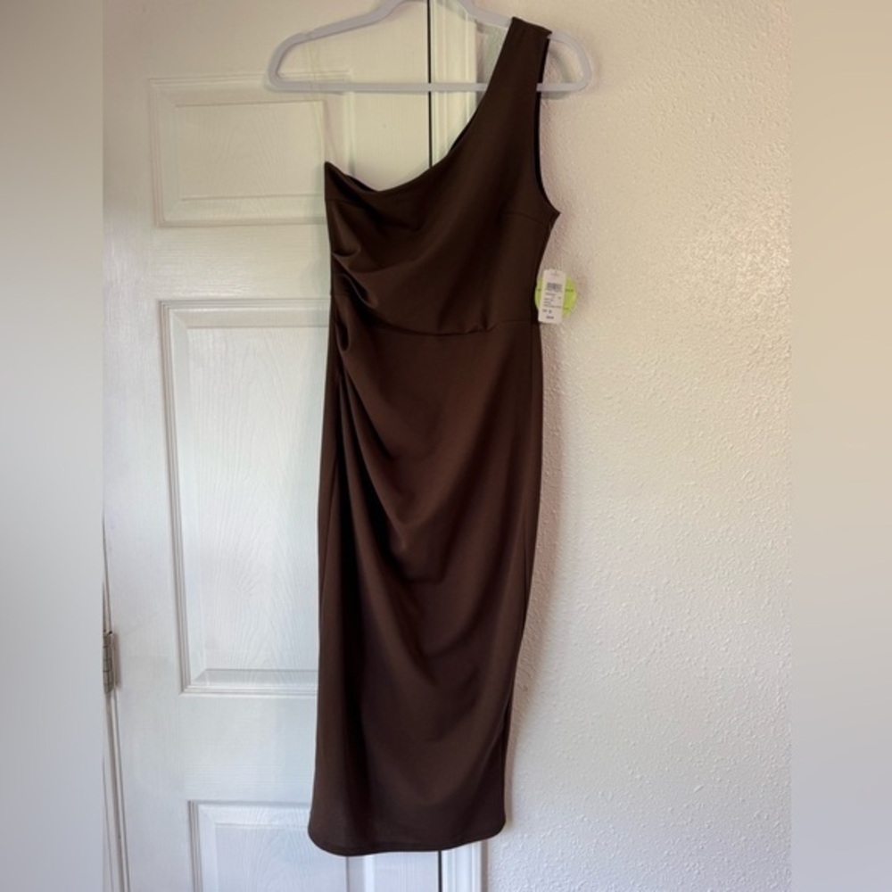 Windsor Brown One-Shoulder Dress